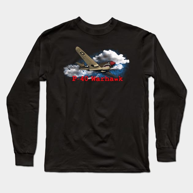 P-40 Warhawk - From Below Long Sleeve T-Shirt by OutPsyder